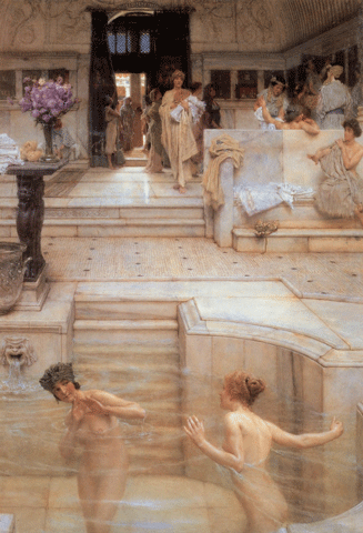 reproductie A favorite custom van Alma-Tadema
